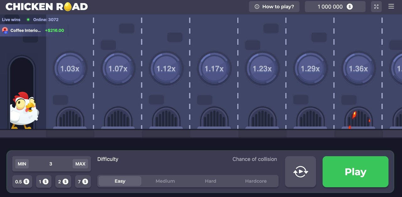Chicken Road Screenshot 2 - Gewinnanzeige nach Cash-out